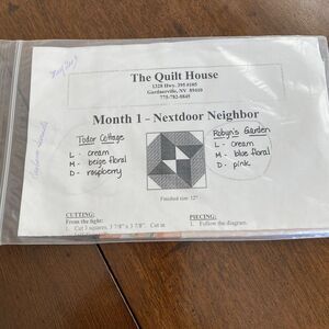 Quilters Block Of The Month Kit Month 1 Robyn's Garden From The Quilt House